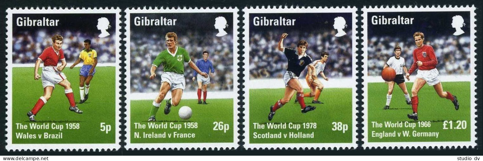 Gibraltar 746-749, 749a, MNH. Mi 814-817, Bl.31. World Soccer Cup France-1998. - Gibilterra