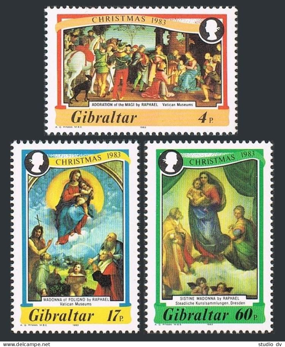 Gibraltar 456-486, Hinged. Michel 472-474. Christmas 1983. Raphael Paintings. - Gibraltar