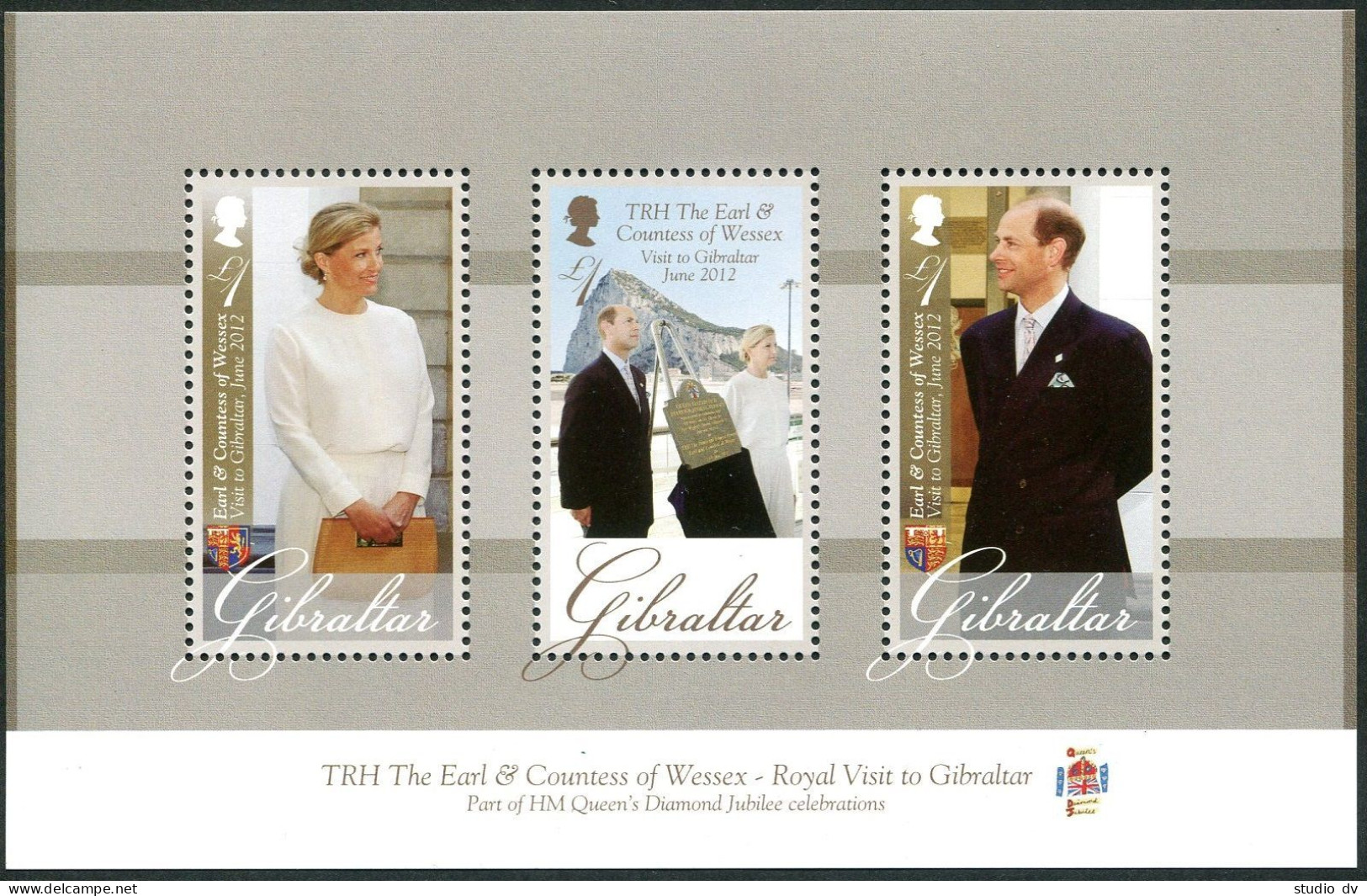 Gibraltar 1352 Ac Sheet, MNH. Visit To Gibraltar Of Earl & Countess Wessex, 2012 - Gibraltar