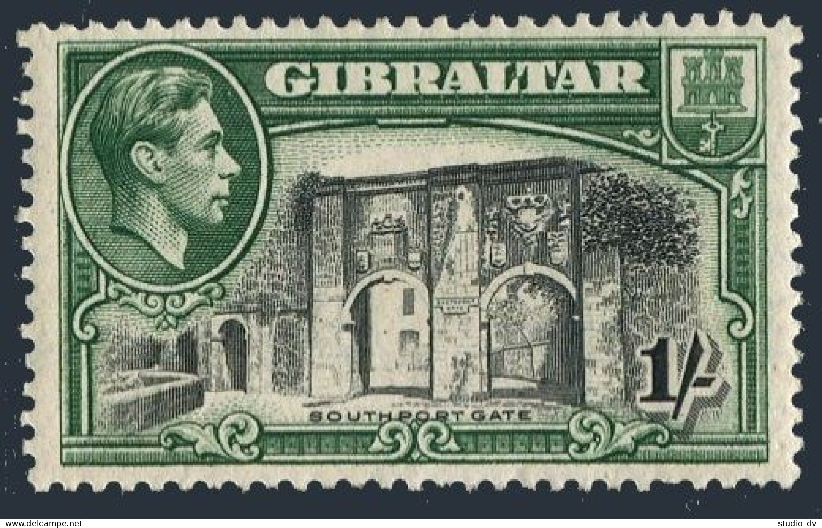 Gibraltar 114 Perf 13, Hinged. Michel 113D. George VI,1942. South-port Gate. - Gibraltar