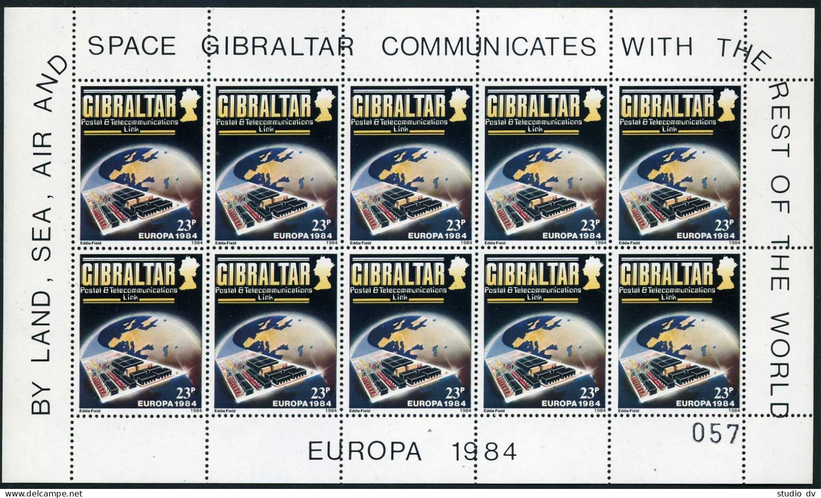Gibraltar 459-460 Sheets,MLH/MNH.Mi 475-476. EUROPE CEPT-84. Post,Communications - Gibraltar