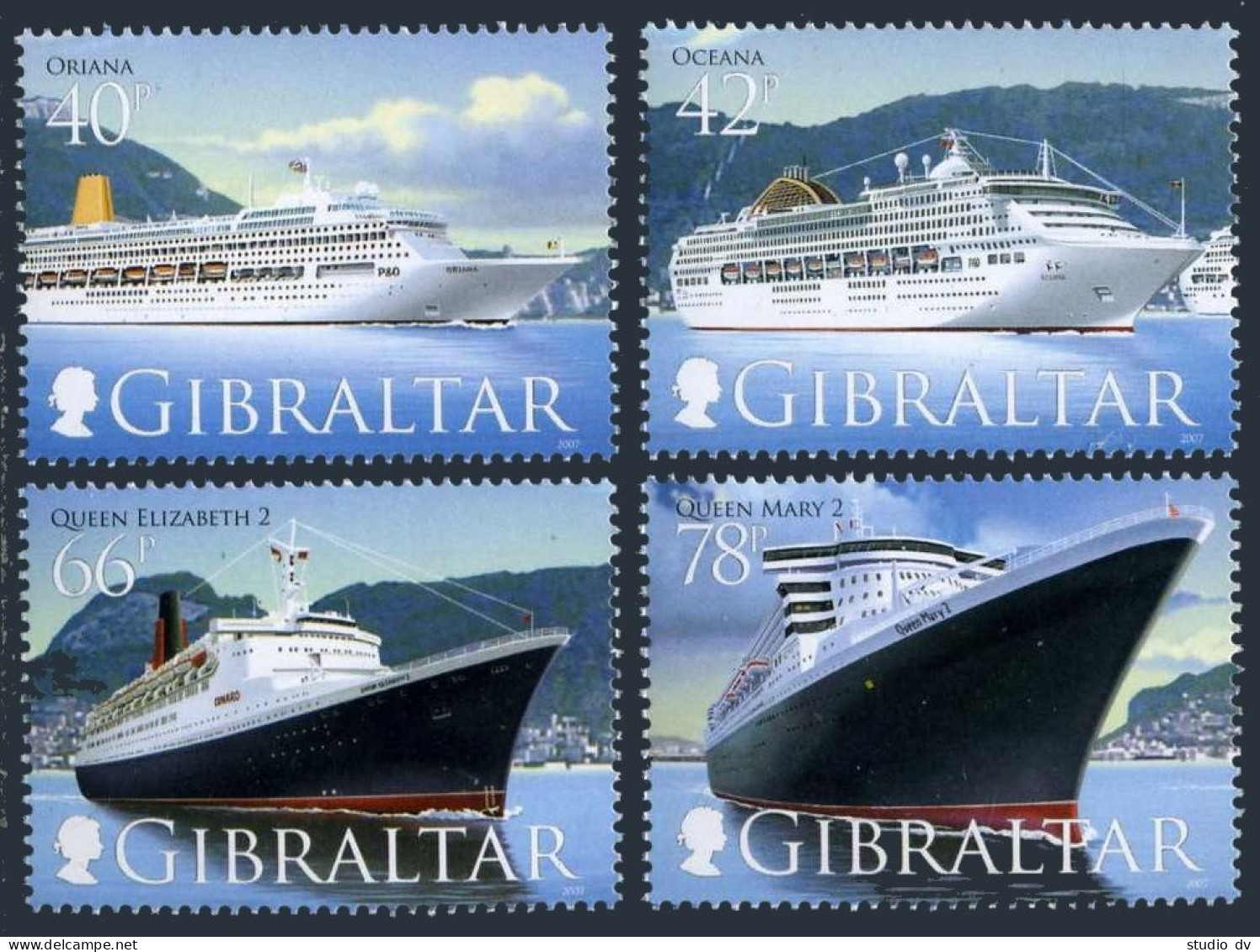 Gibraltar 1076-1079,1079a Sheet,MNH. Cruise Ships,2007. - Gibilterra