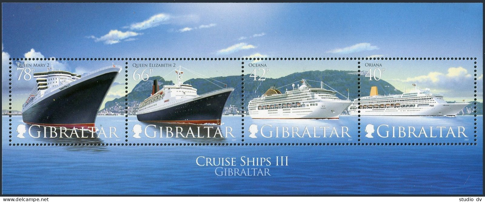 Gibraltar 1076-1079,1079a Sheet,MNH. Cruise Ships,2007. - Gibraltar