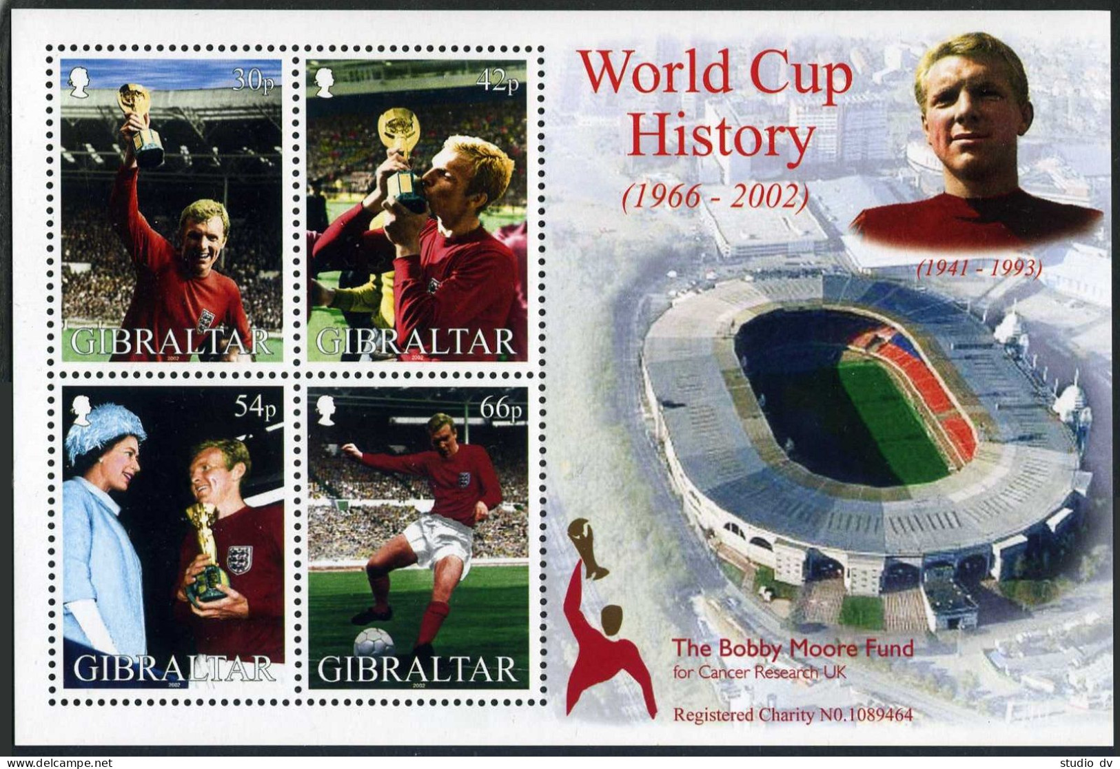 Gibraltar 908a,MNH. Bobby Moore,English Soccer Player,2002. - Gibraltar