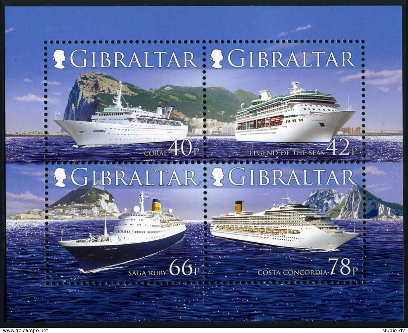 Gibraltar 1052-1055,1055a Sheet,MNH. Cruise Ships,2006. - Gibraltar