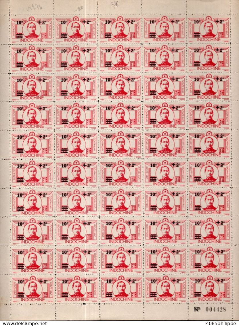 INDOCHINE Timbres-poste N°276** X 50 Neufs Sans Charnières Emis Sans Gomme TB Cote : 62€50 - Unused Stamps