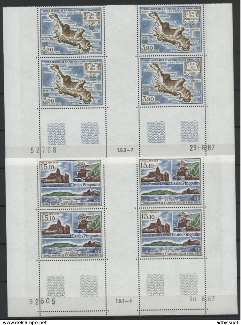 TAAF Poste Aérienne PA N° 100 +101 Blocs De 4 Avec Coin Daté Neufs Sans Charnière ** (MNH). "Iles Crozet" TB - Luchtpost