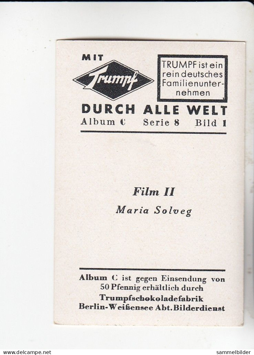 Mit Trumpf Durch Alle Welt  Film II Maria Solveg     C Serie 8 # 1 Von 1934 - Zigarettenmarken