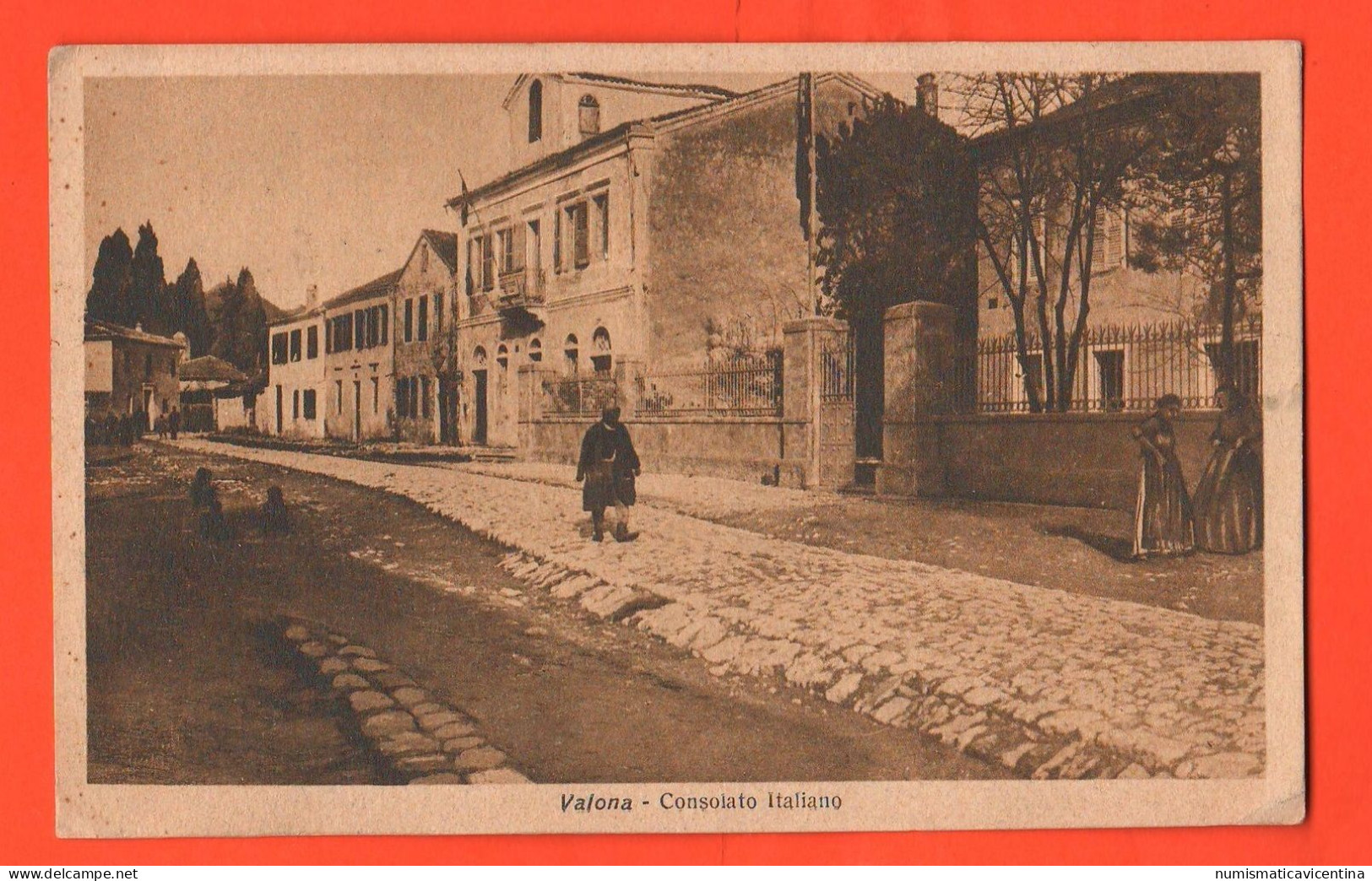 Tirana Albania Albanie 1917 Cartolina Viaggiata In Busta Consolato Italiano - Albanië