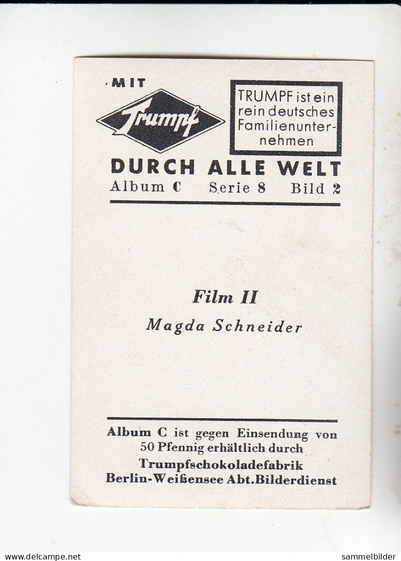 Mit Trumpf Durch Alle Welt  Film II Magda Schneider    C Serie 8 # 2 Von 1934 - Zigarettenmarken