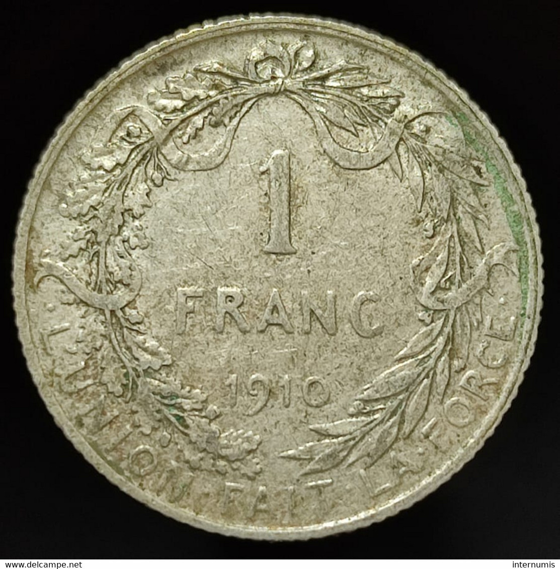 Belgique / Belgium, 1 Franc, 1910, Albert I, Argent (Silver), TB (VF), KM#72 - 1 Franco