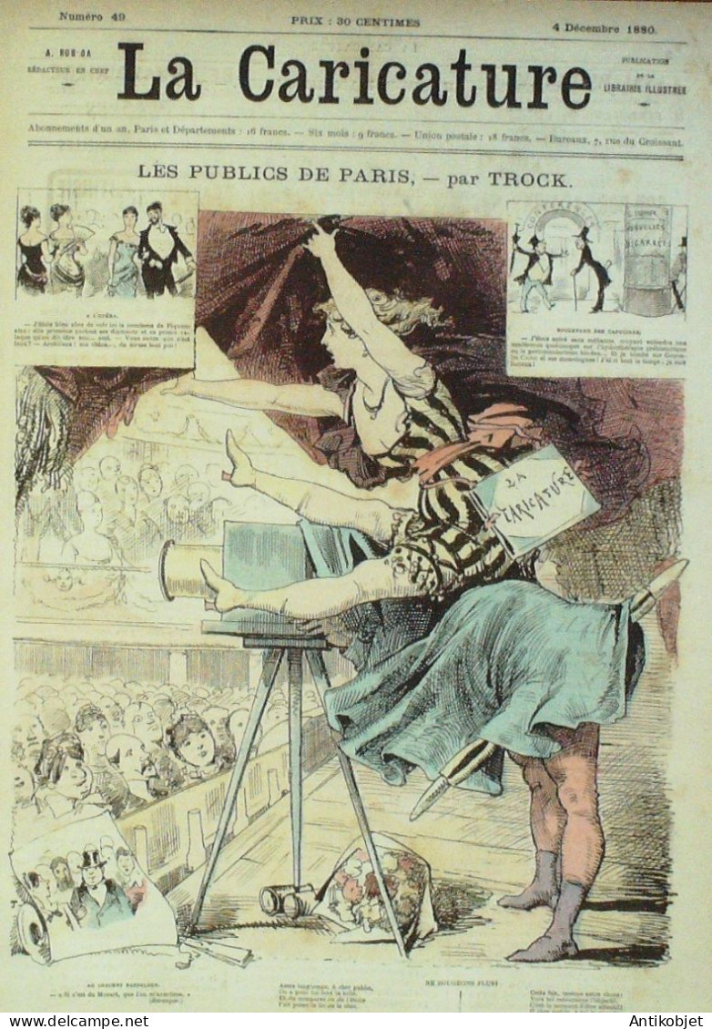 La Caricature 1880 N°  49 Publics De Paris Trock Jardin D'Acclimitation Robida - Magazines - Before 1900