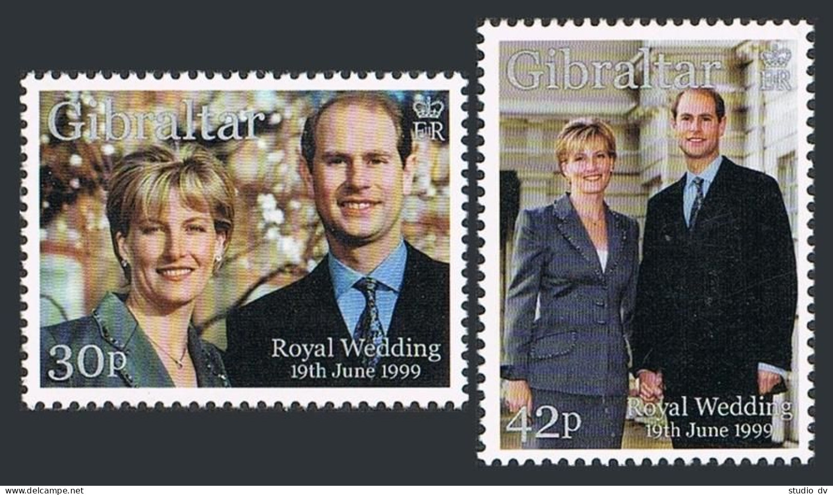 Gibraltar 815-816,MNH. Wedding Of Prince Edward And Sophie Rhys-Jones,1999. - Gibraltar