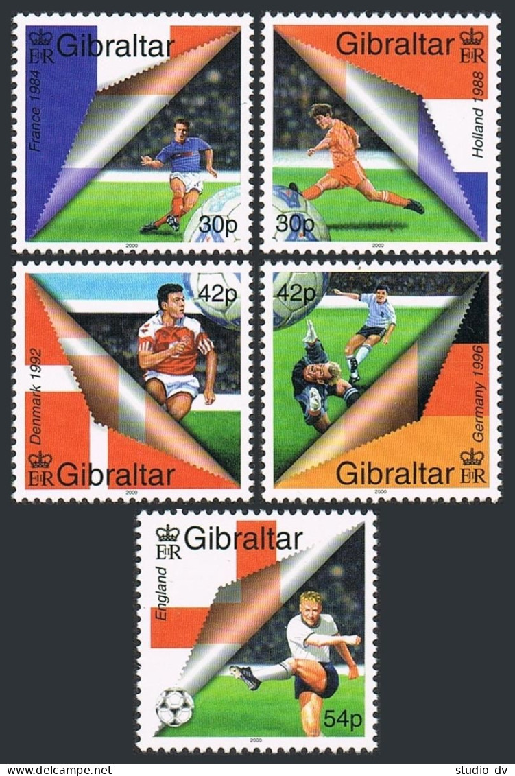 Gibraltar 832-836,835a Sheet,MNH. European Soccer,2000.Teams. - Gibraltar