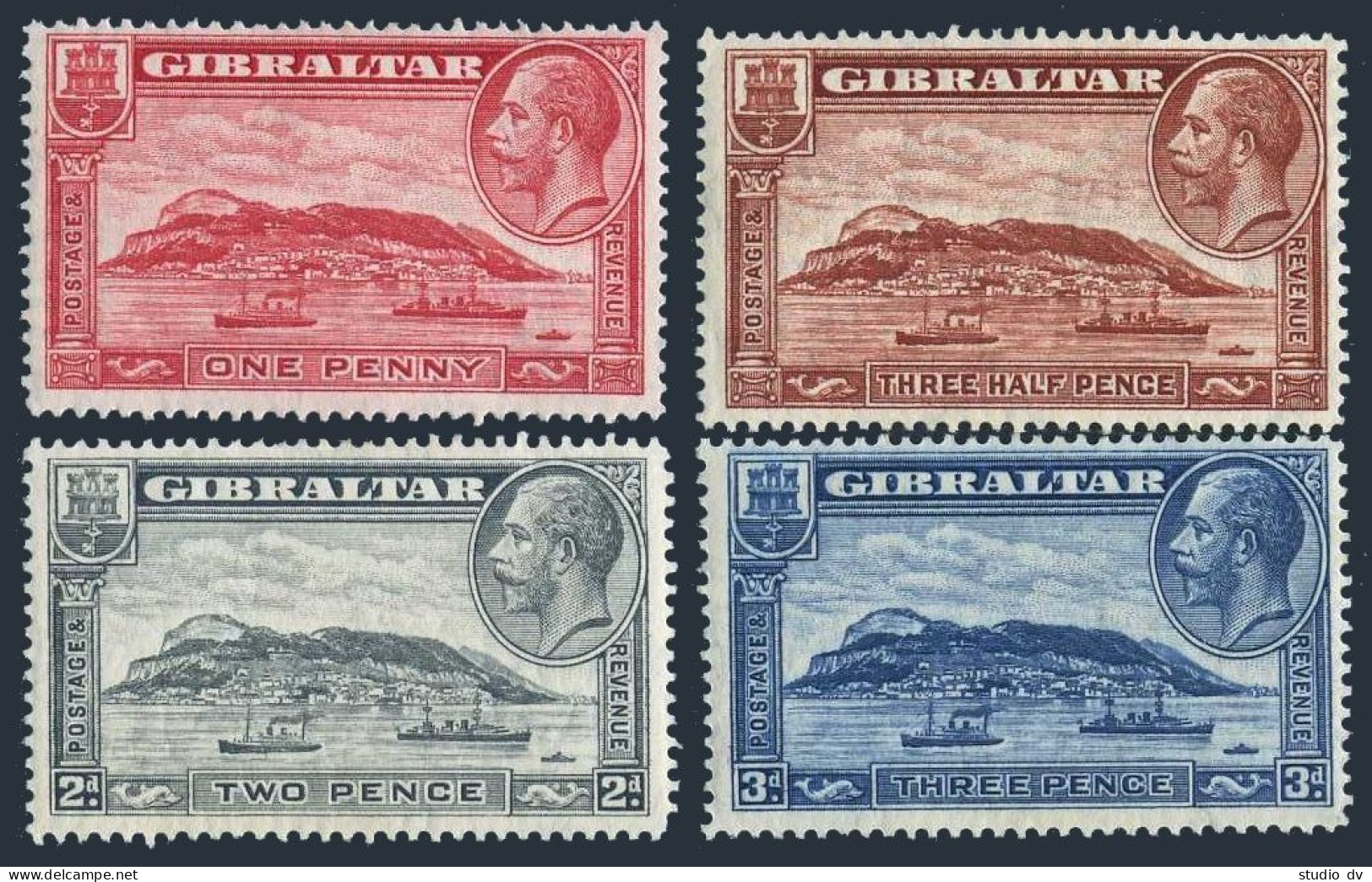 Gibraltar 96-99, Hinged. Michel 96A-99A. King George V. Rock Of Gibraltar. - Gibraltar