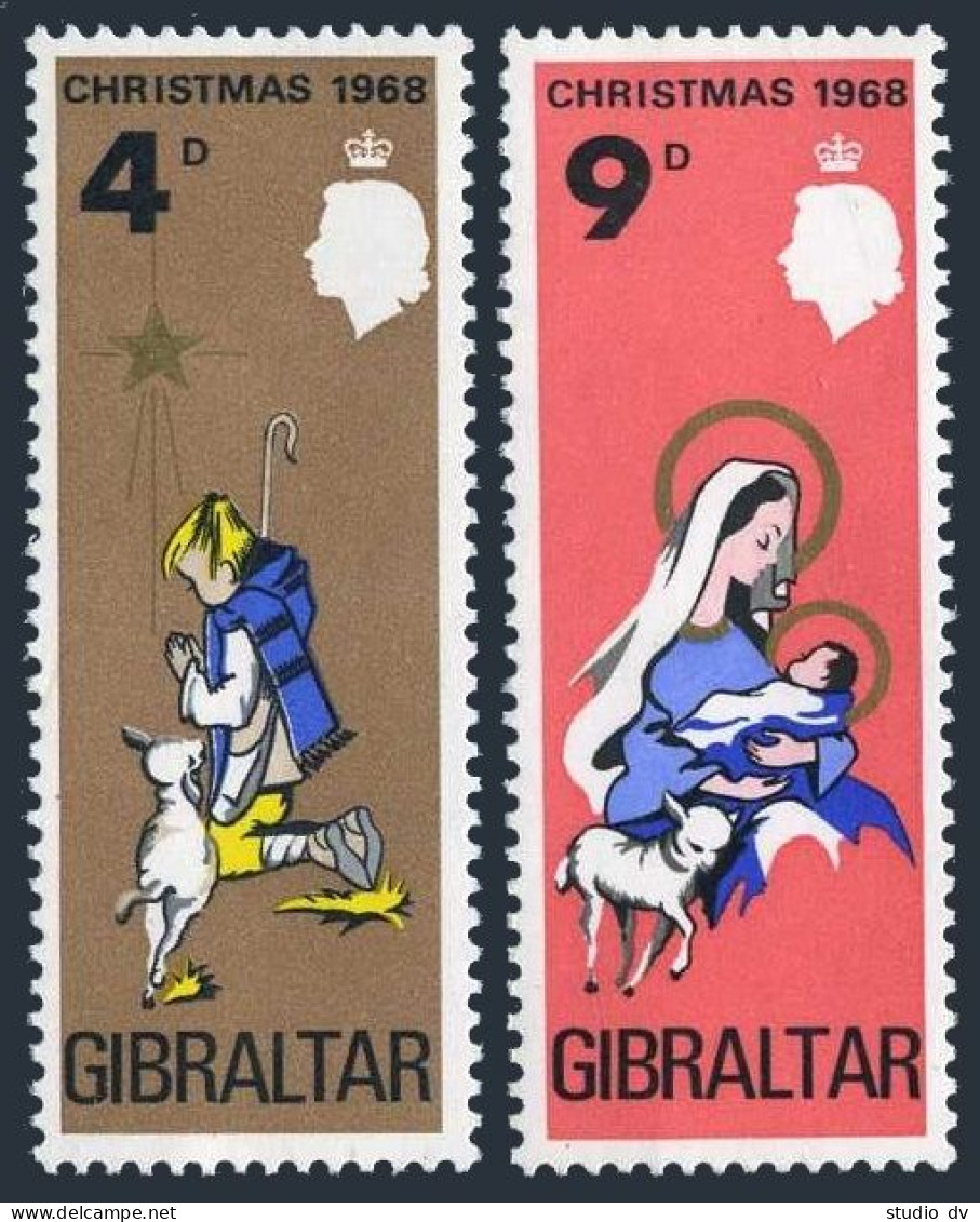 Gibraltar 217-218 Sheets Of 60 Stamp, MNH. Mi 219-220. Christmas 1968. Jesus. - Gibraltar