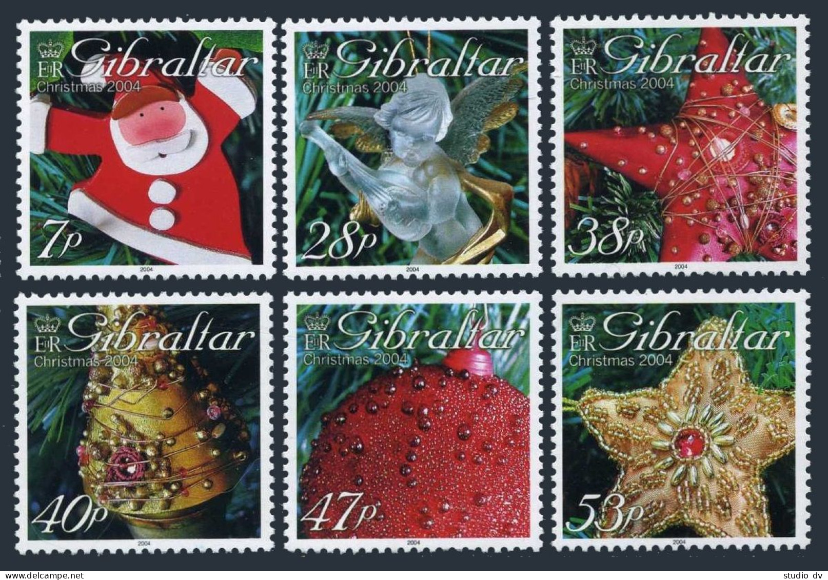 Gibraltar 999-1004,MNH. Christmas 2004.Christmas Tree Ornaments. - Gibilterra