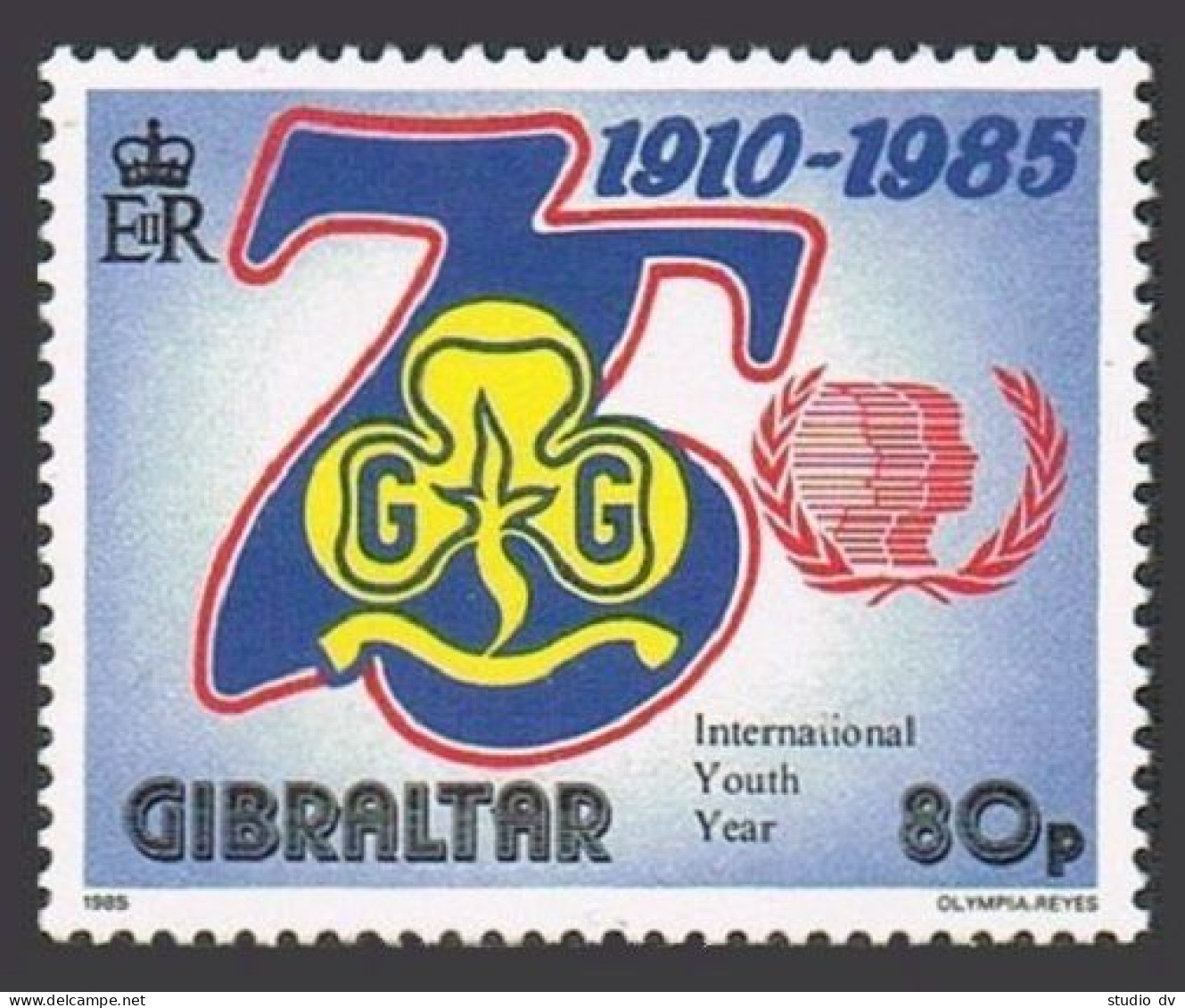 Gibraltar 480, MNH. Michel 499. IYY-1985. Girl Guides 75th Ann. Emblem. - Gibilterra