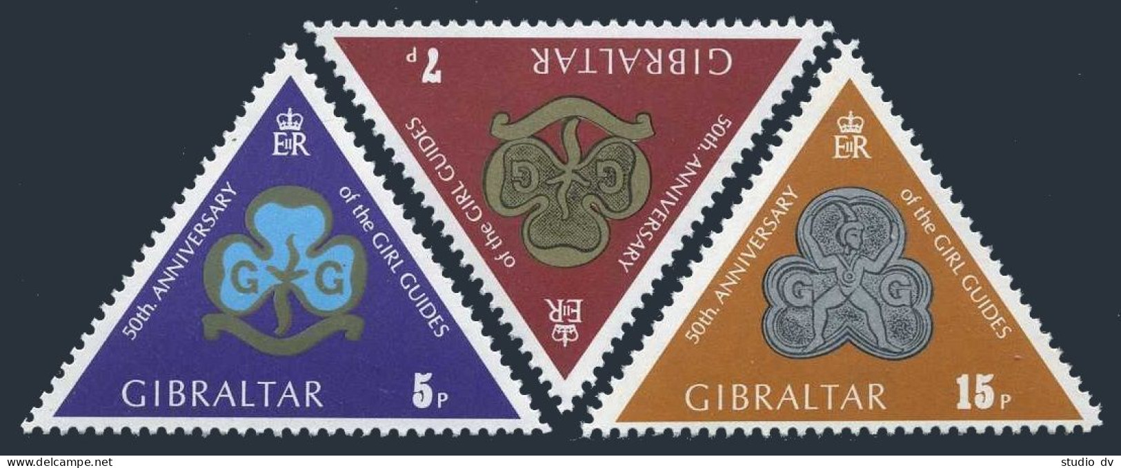 Gibraltar 322-324, MNH. Michel 325-327. Girl Guides, 50th Ann. 1975. - Gibilterra