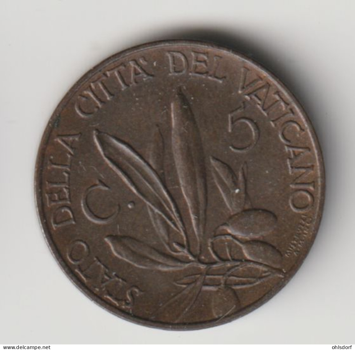 VATICAN 1932: 5 Centesimi, KM 1 - Vaticano (Ciudad Del)