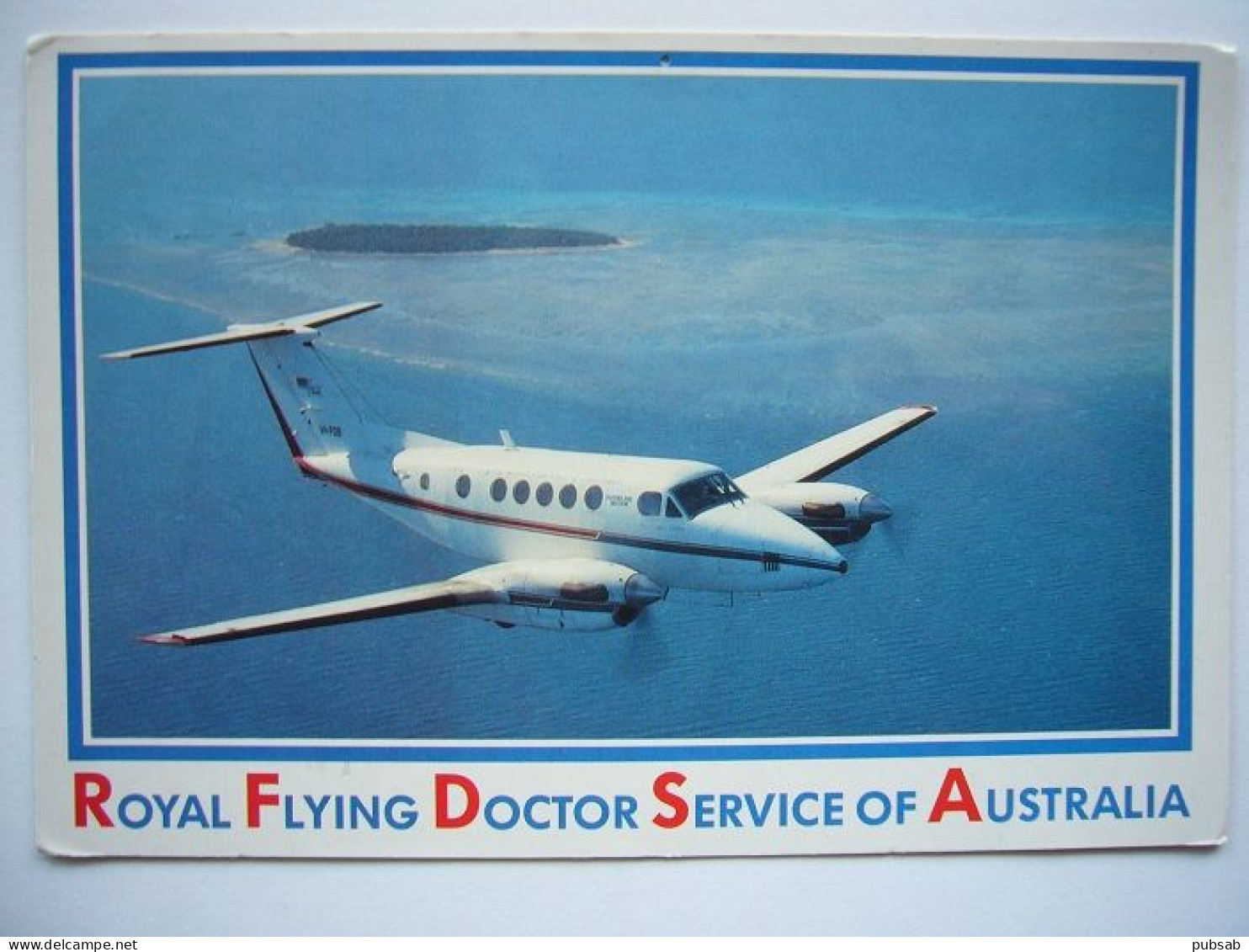 Avion / Airplane / ROYAL FLYING DOCTOR SERVICE / Beech Craft King Air B200 / Airline Issue / Size : 11X16,5cm - 1946-....: Ere Moderne