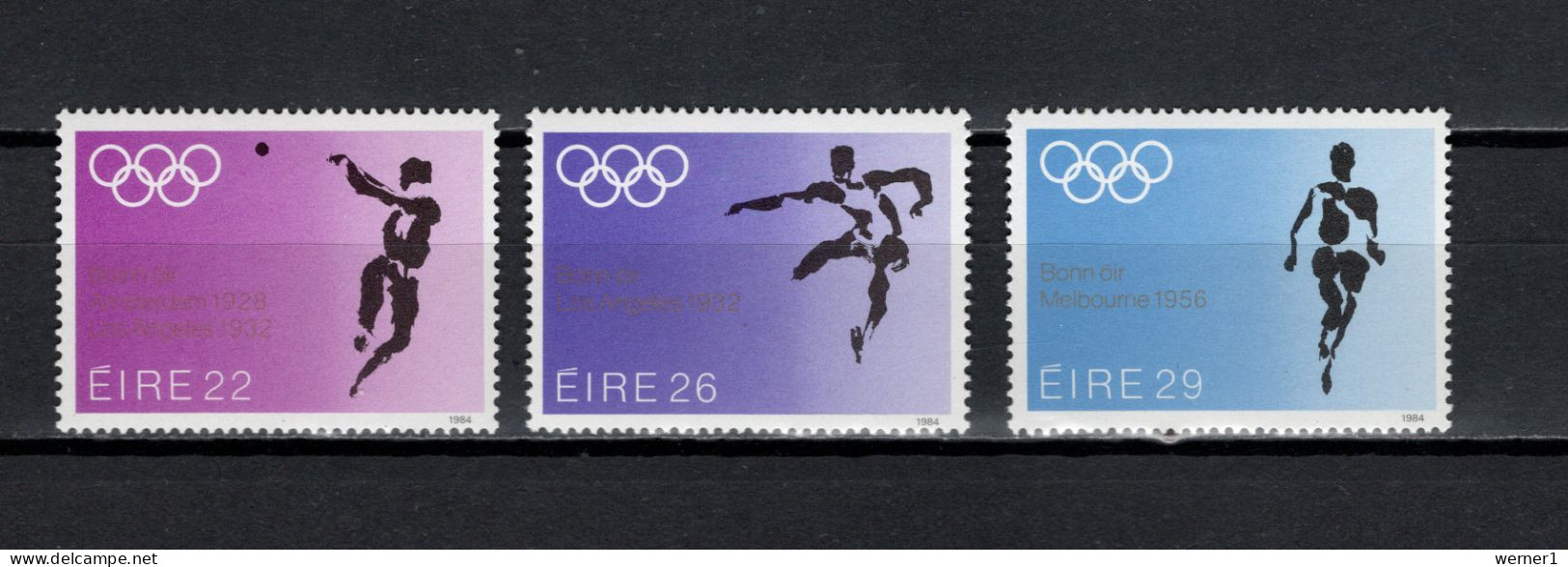 Ireland 1984 Olympic Games Los Angeles, Athletics Set Of 3 MNH - Sommer 1984: Los Angeles