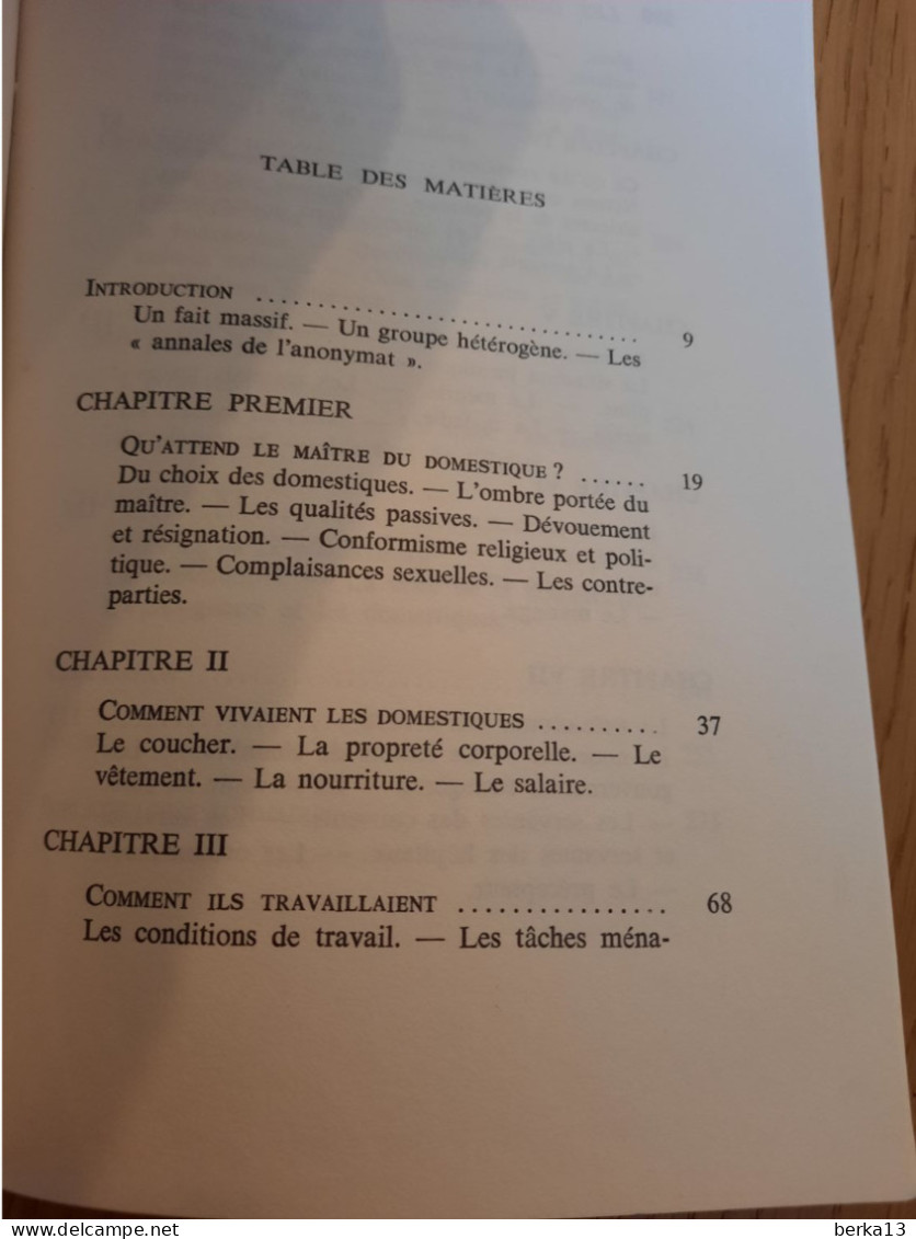 La Vie Quotidienne Des Domestiques En France Au XIXe  GUIRAL Et THUILLIER 1978 - Sociologia