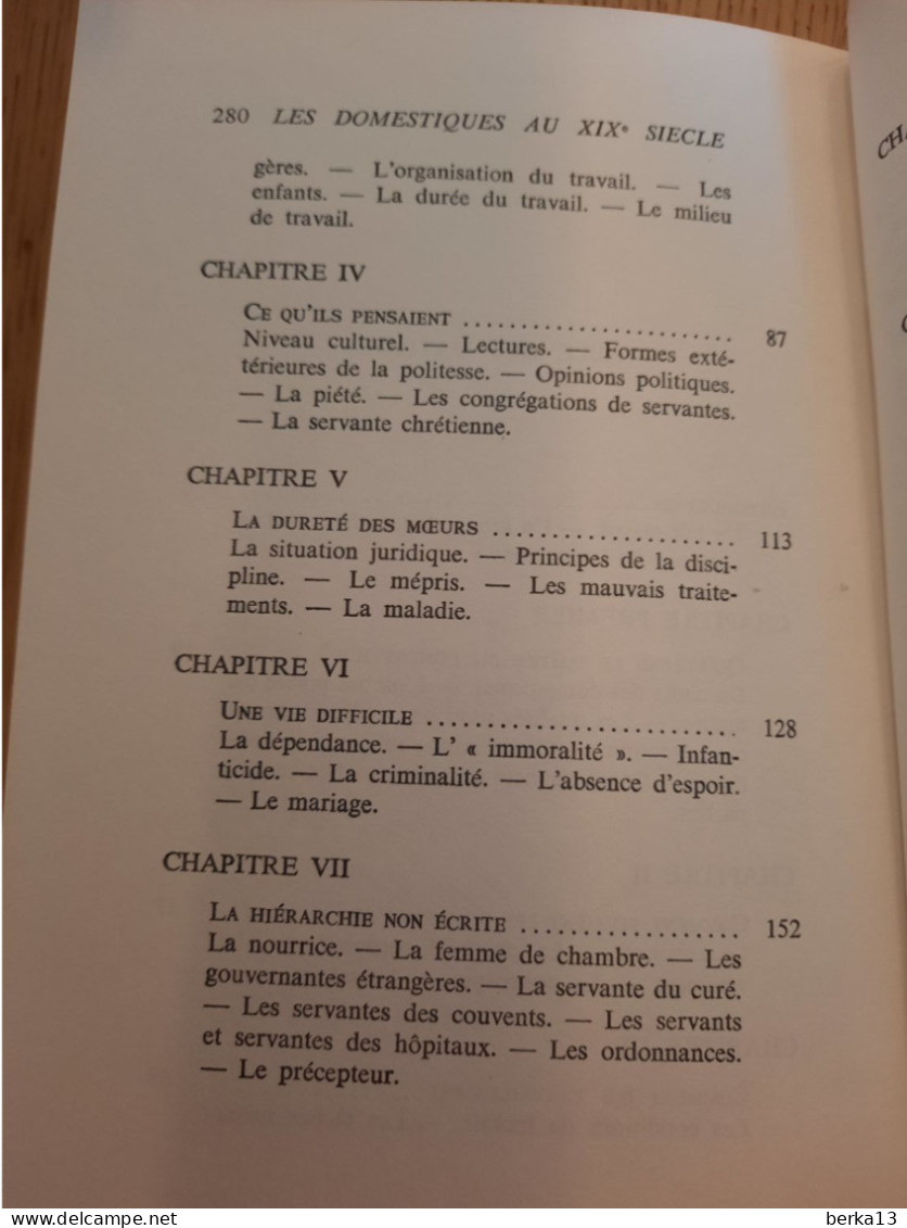 La Vie Quotidienne Des Domestiques En France Au XIXe  GUIRAL Et THUILLIER 1978 - Sociologie