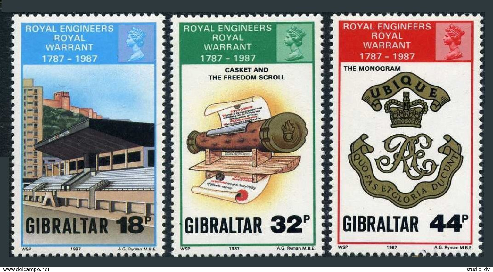 Gibraltar 505-507, MNH. Michel 538-540. Warrant Granted: Royal Engineers, 1987. - Gibraltar