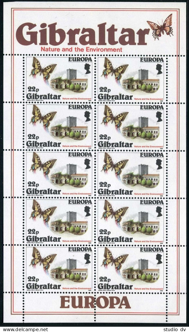 Gibraltar 483-484 Sheets, MNH. Mi  503-504 Klb. EUROPE CEPT-1986. Butterfly,Gull - Gibraltar
