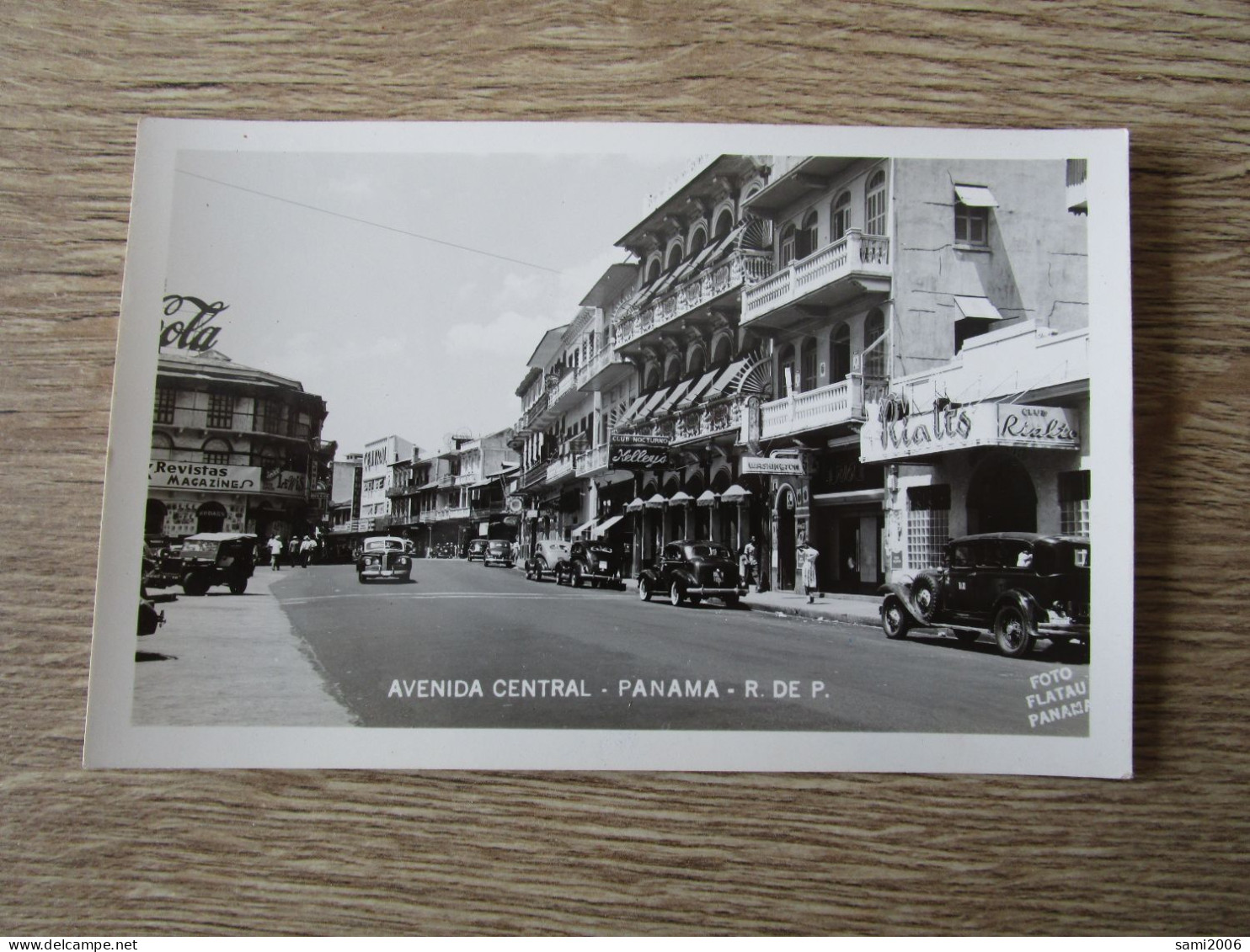 CPA PHOTO PANAMA AVENIDA CENTRAL COMMERCES VOITURES ANCIENNES - Panamá