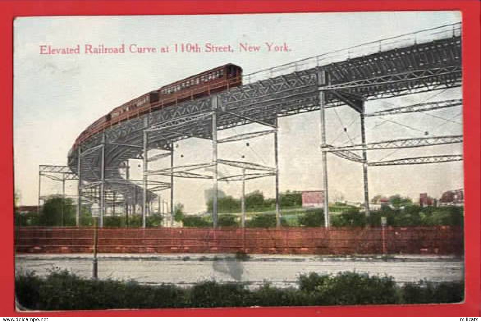 USA NY   ELEVATED RAILROAD CURVE AT 110TH ST    1914 - Andere & Zonder Classificatie