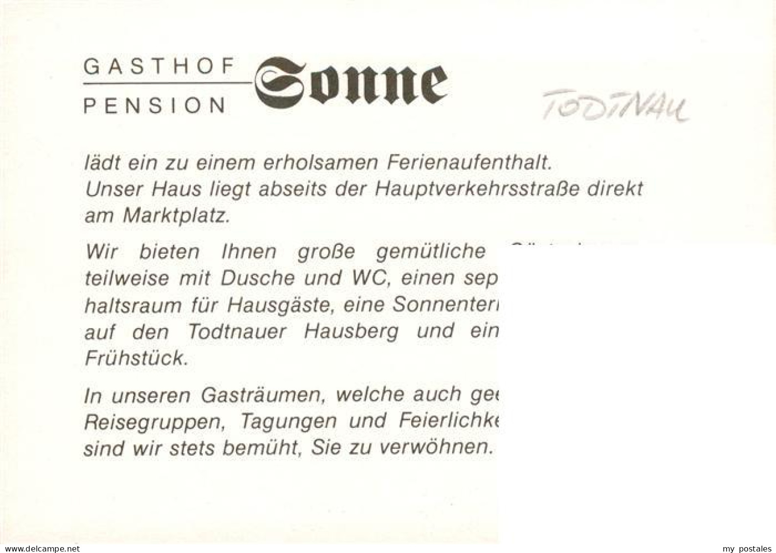 73927412 Todtnau Gasthof Pension Sonne - Todtnau