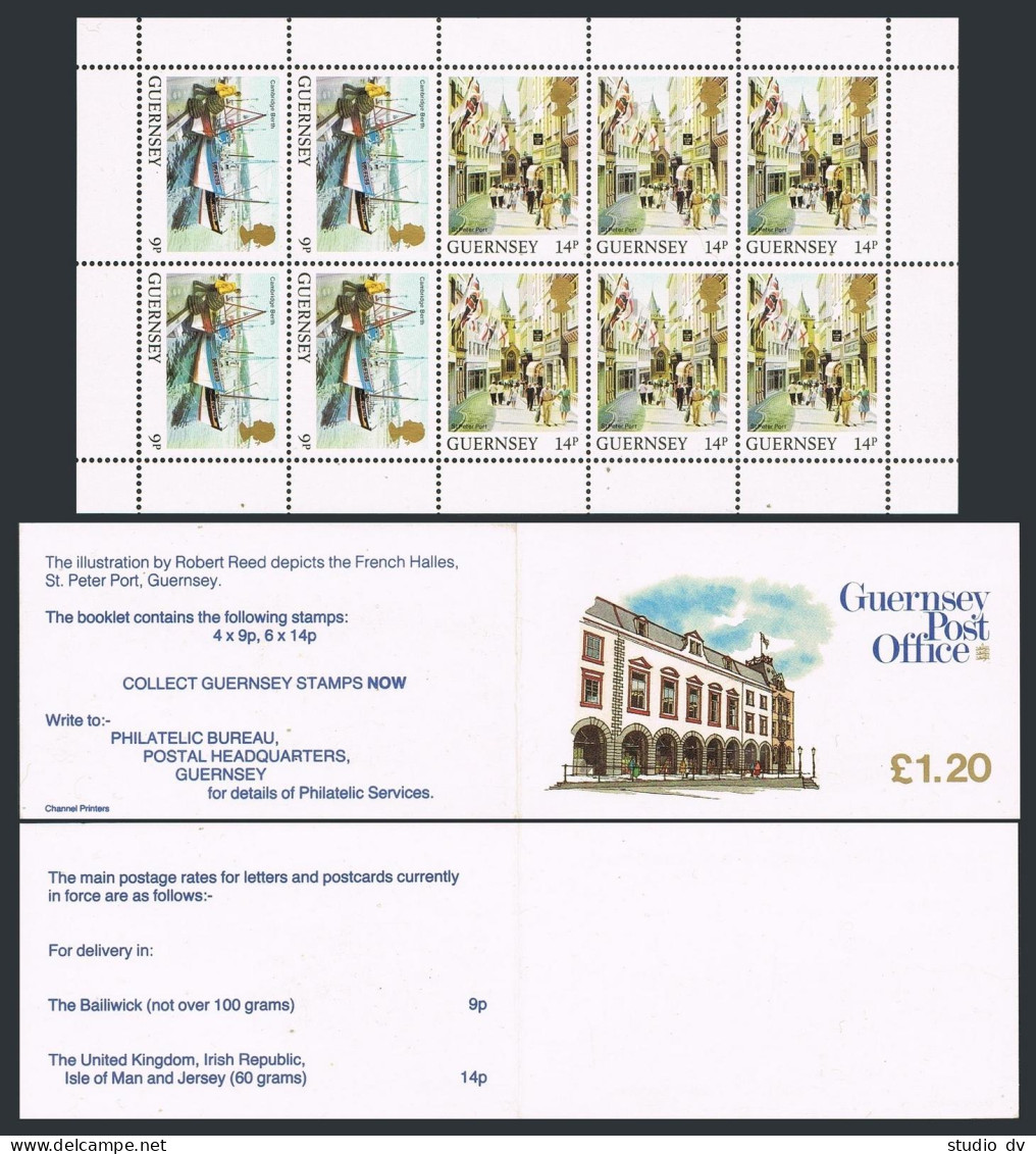 Guernsey 295a Booklet,MNH.Michel H-Blatt 22. Cambridge Berth;St Peter Port.1984. - Guernesey