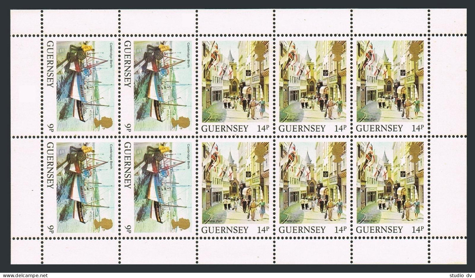 Guernsey 295a Sheet,MNH.Michel H-Blatt 22. Cambridge Berth;St Peter Port.1984. - Guernsey