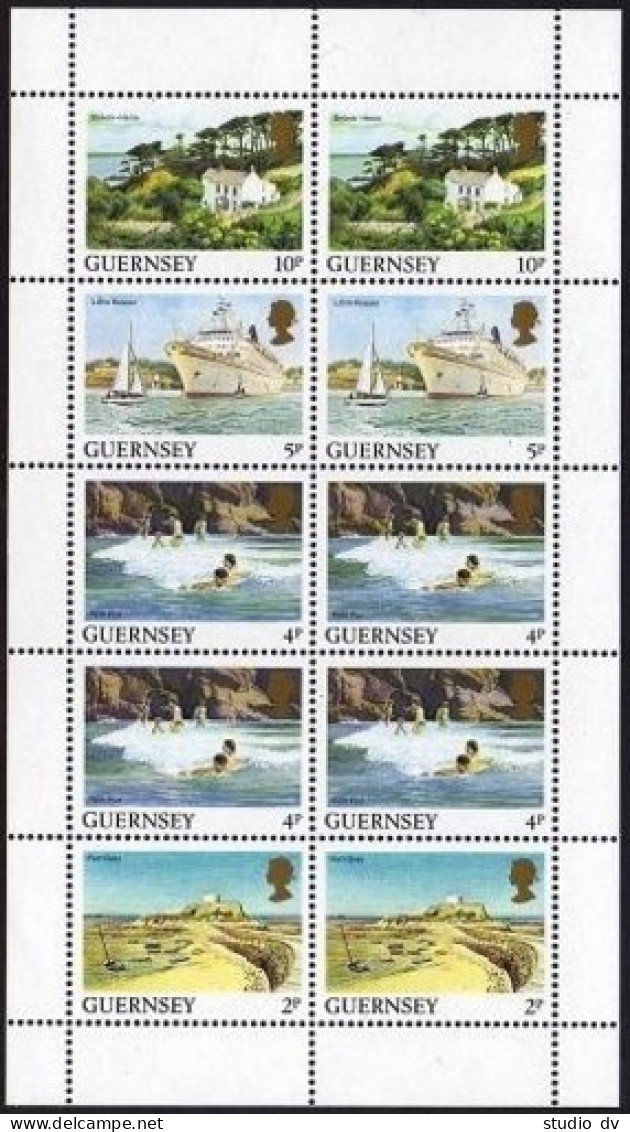 Guernsey 292a Booklet,MNH.Michel MH,H-Blatt 24. Ft Grey,Petit Port,Russel,Herm. - Guernsey