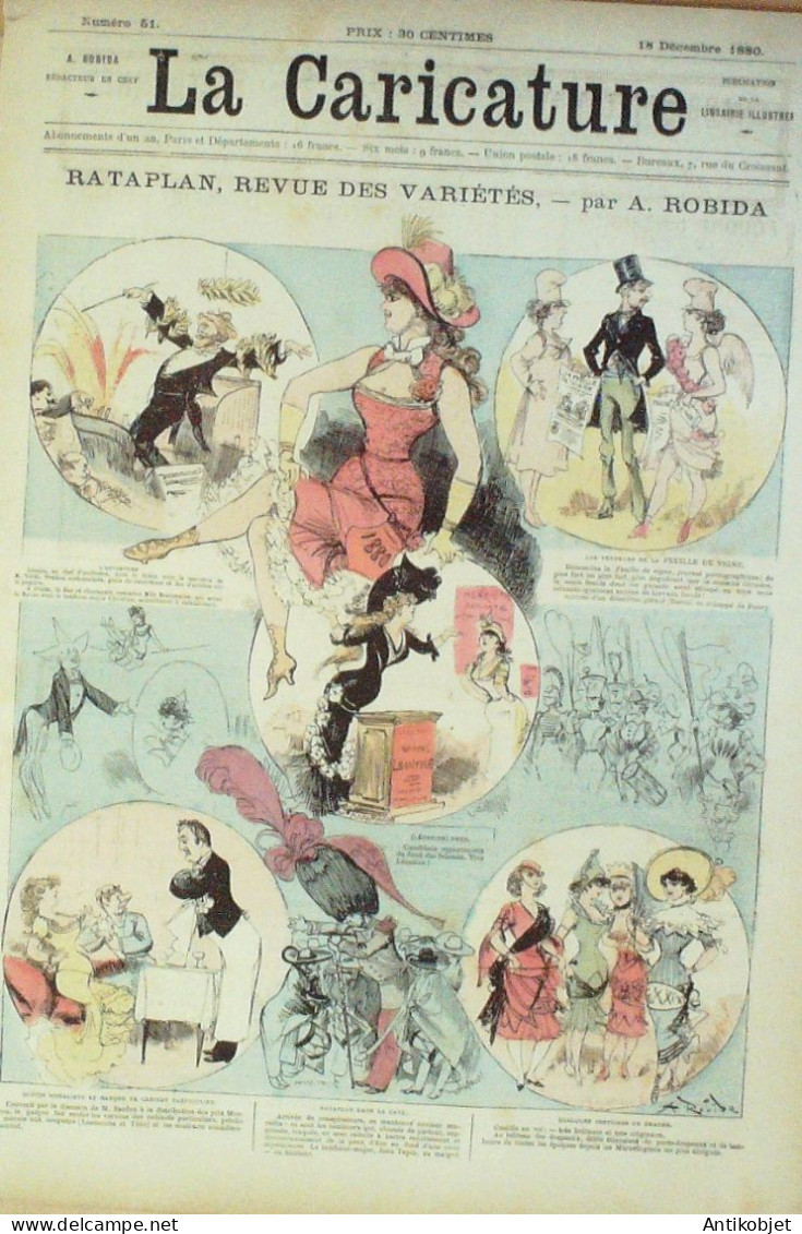 La Caricature 1880 N°  51 Rataplan Revue Des Variétés Robida Trock Draner - Magazines - Before 1900