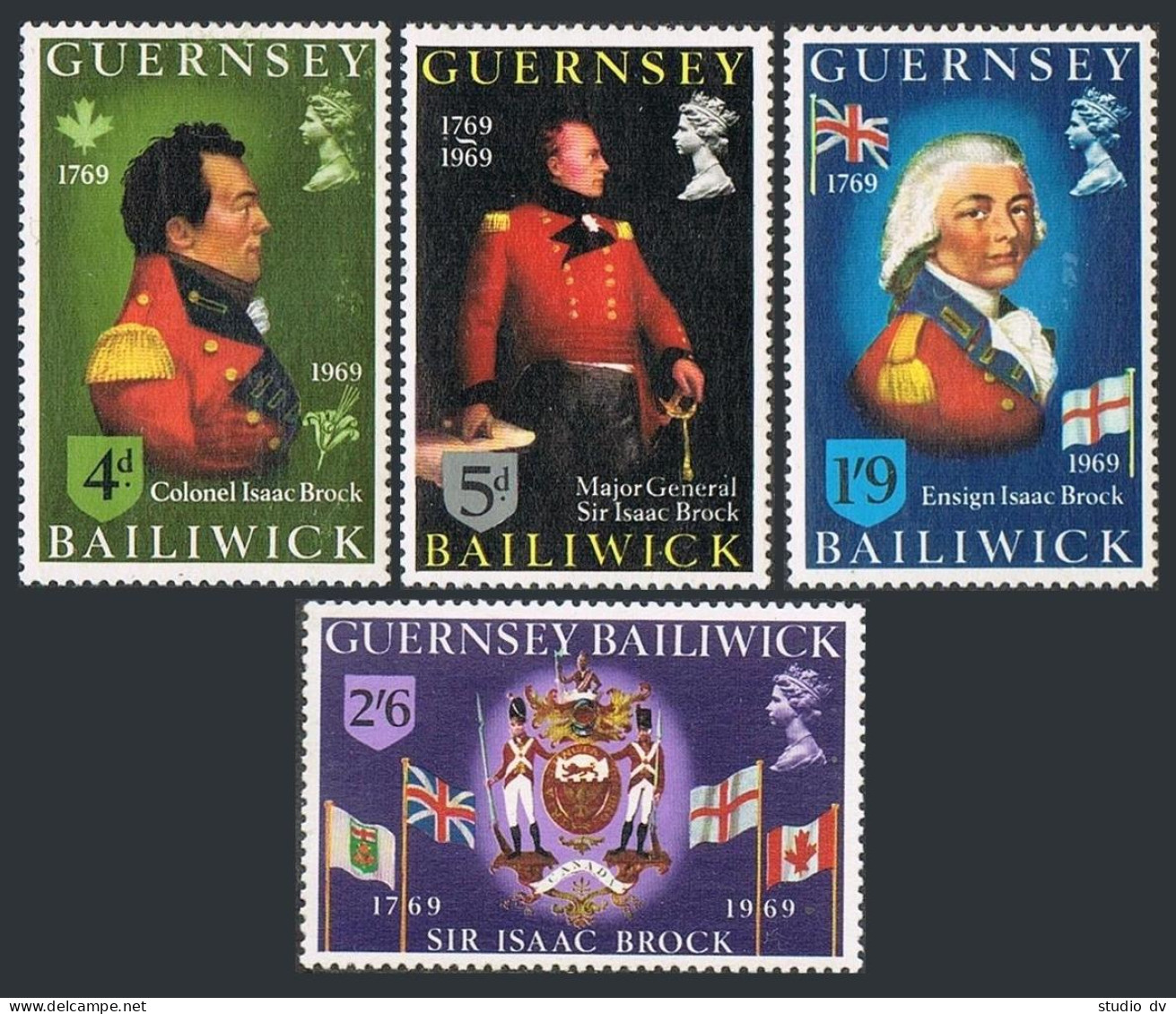 Guernsey 24-27,MLH. Sir Isaac Brock,commander Of Quebec - Guernsey