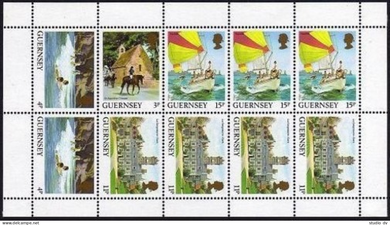 Guernsey 296a Sheet,MNH.Michel H-Blatt 26. St Apolline Chapel,Petit Port,Havelet - Guernesey