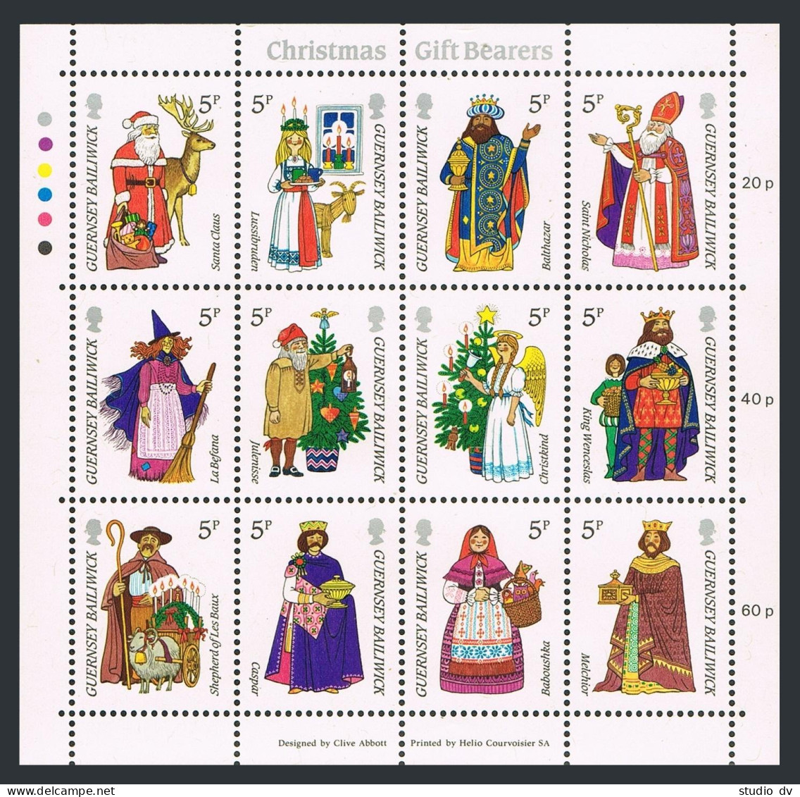 Guernsey 319 Sheet, MNH. Mi 340-351. Christmas 1985. Religious & Folk Figures. - Guernsey