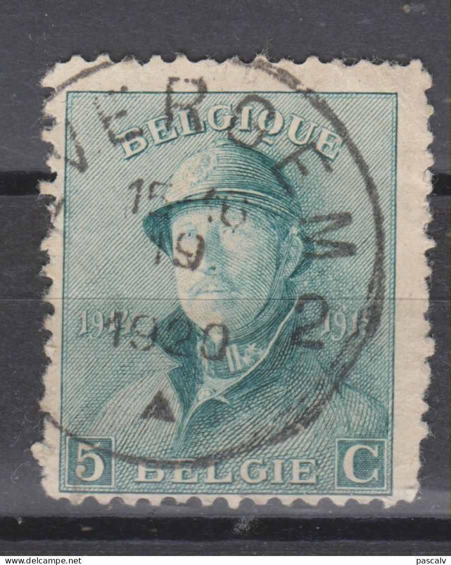 COB 167 Oblitération Centrale EVERGEM 2 Aminci - 1919-1920 Roi Casqué