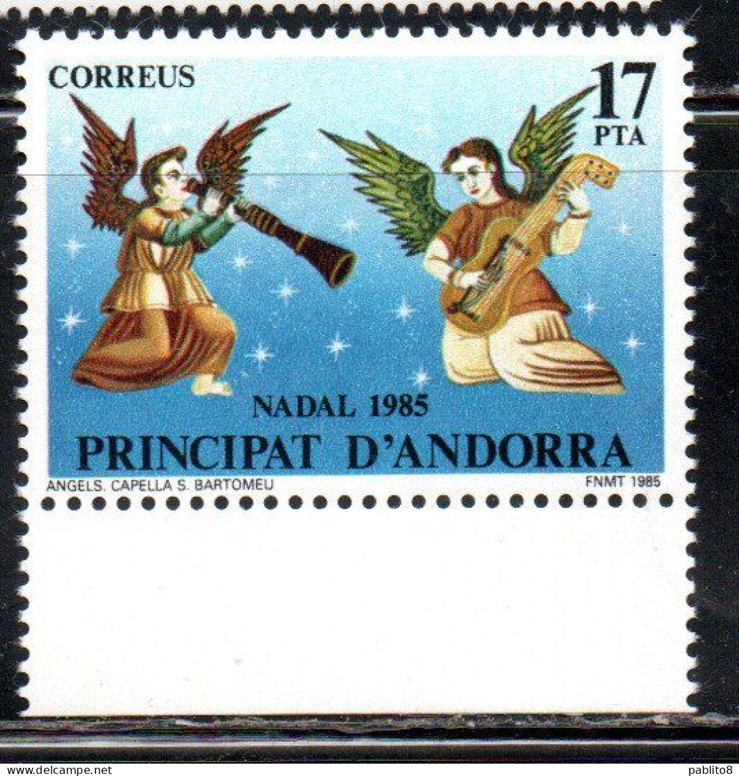 ANDORRE PRINCIPAT ANDORRA 1985 CHRISTMAS NATALE NOEL WEIHNACHTEN NAVIDAD 17p MNH - Neufs