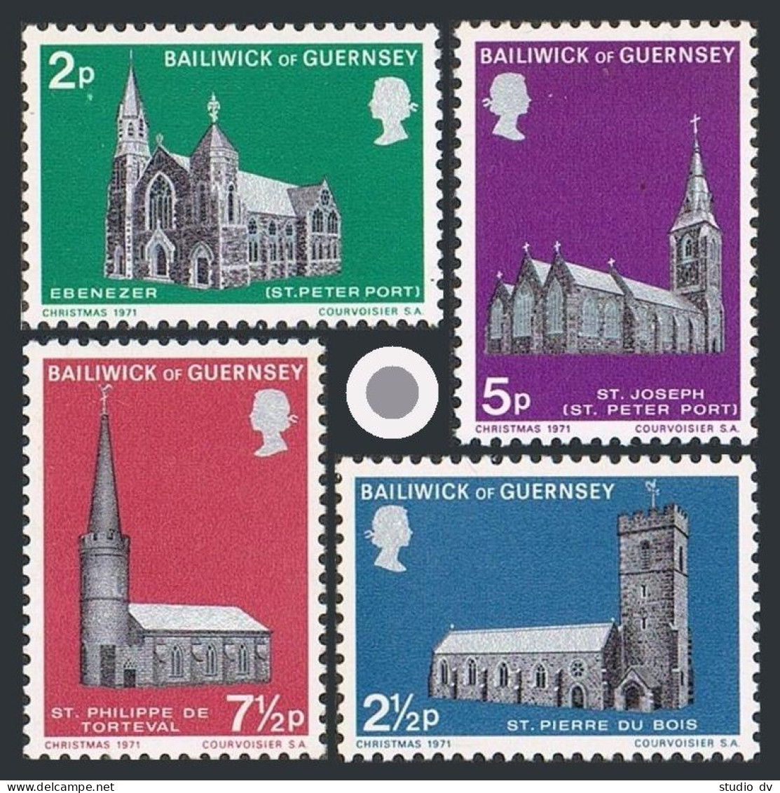 Guernsey 60-63,MNH.Michel 58-61. Christmas 1971,Historic Churches. - Guernsey