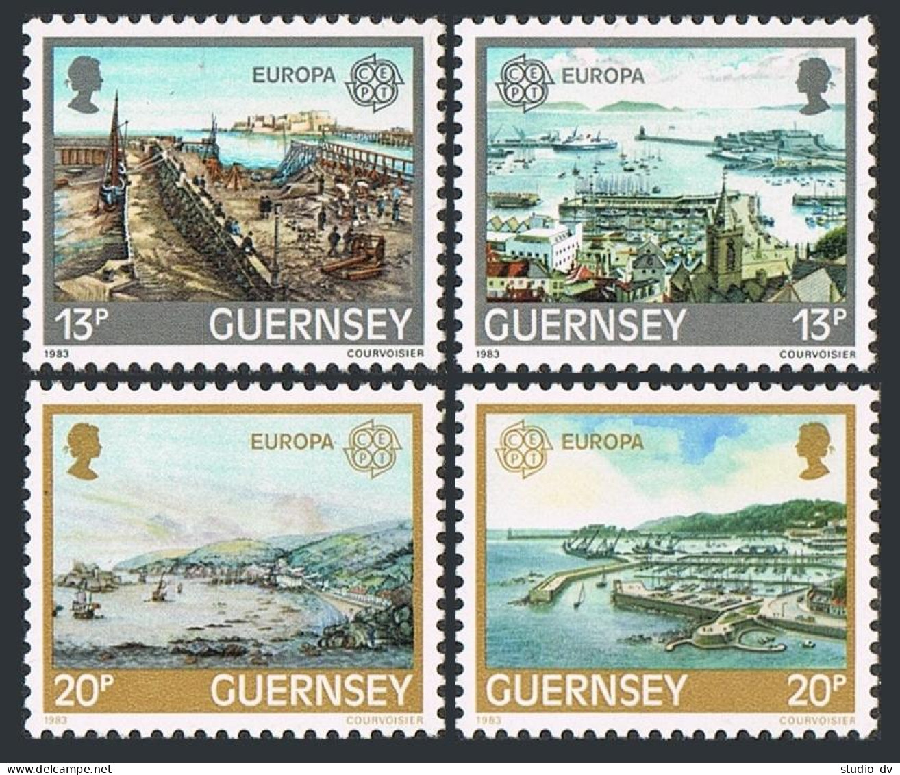 Guernsey 260-263.Michel 265-268. EUROPE CEPT-1983.St Peter Port Harbor. - Guernesey