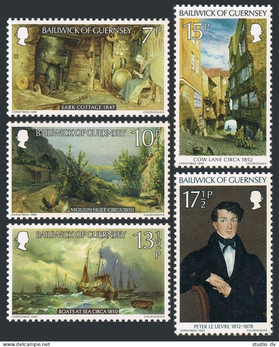 Guernsey 213-217,MNH.Michel 213-217. Christmas 1980.Peter La Lievre Paintings. - Guernesey