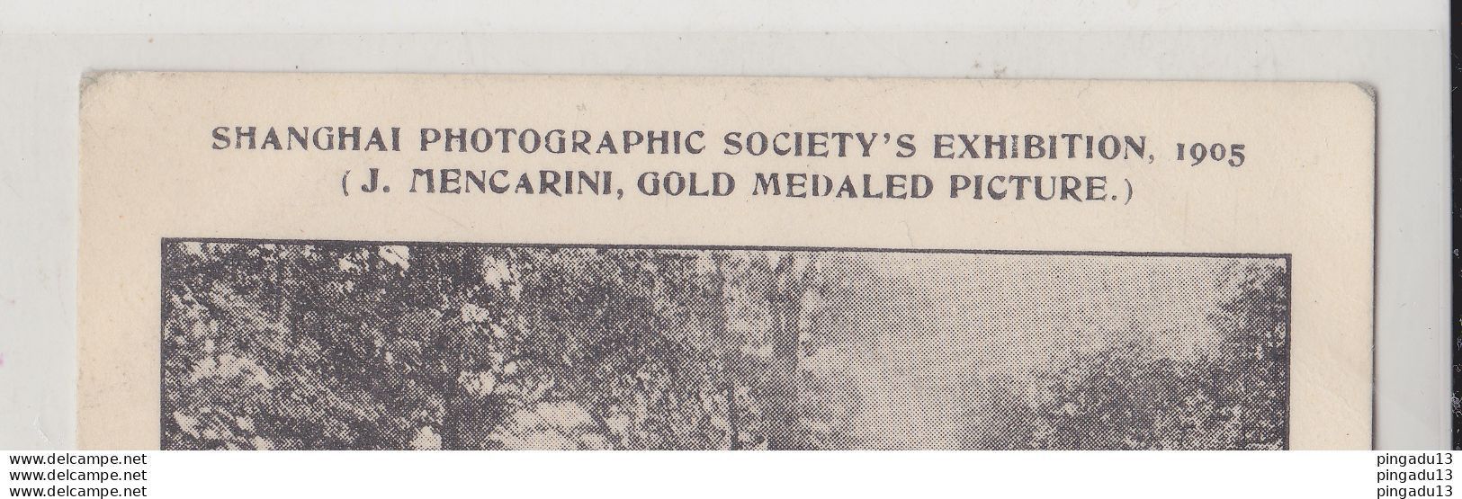 Fixe Chine China Shanghai Photographic Society Exhibition * 1905 J Mencarini Gold Medaled Picture - Chine