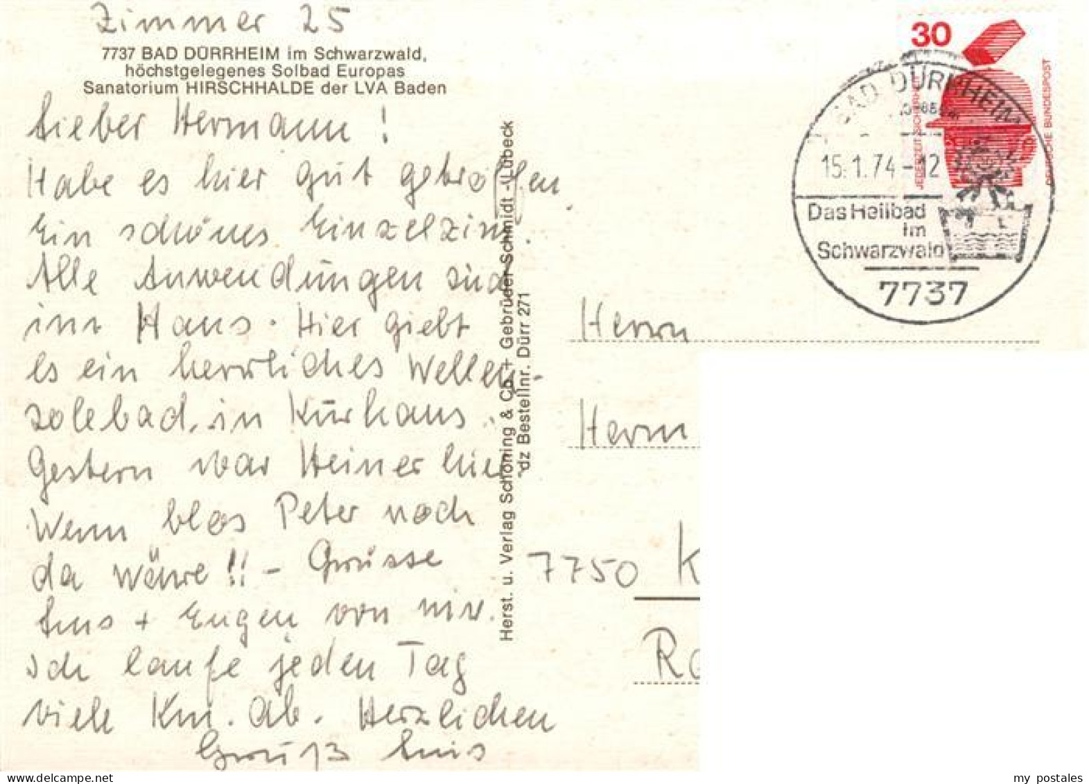 73927326 Bad_Duerrheim Sanatorium Hirschhalde Der LVA Baden - Bad Duerrheim