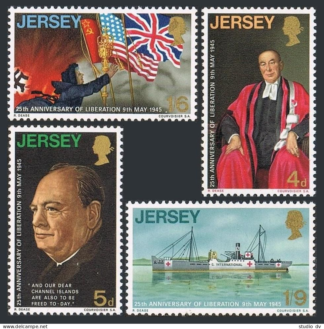Jersey 26-29,MNH. Jersey's Liberation-25.Winston Churchill,Red Cross Ship VEGA. - Jersey