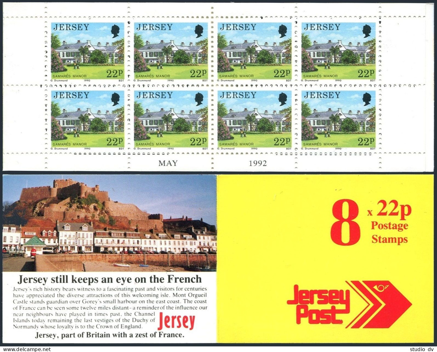 Jersey 495a Booklet,MNH.Michel 502 H-b. Samares Manor,1990. - Jersey