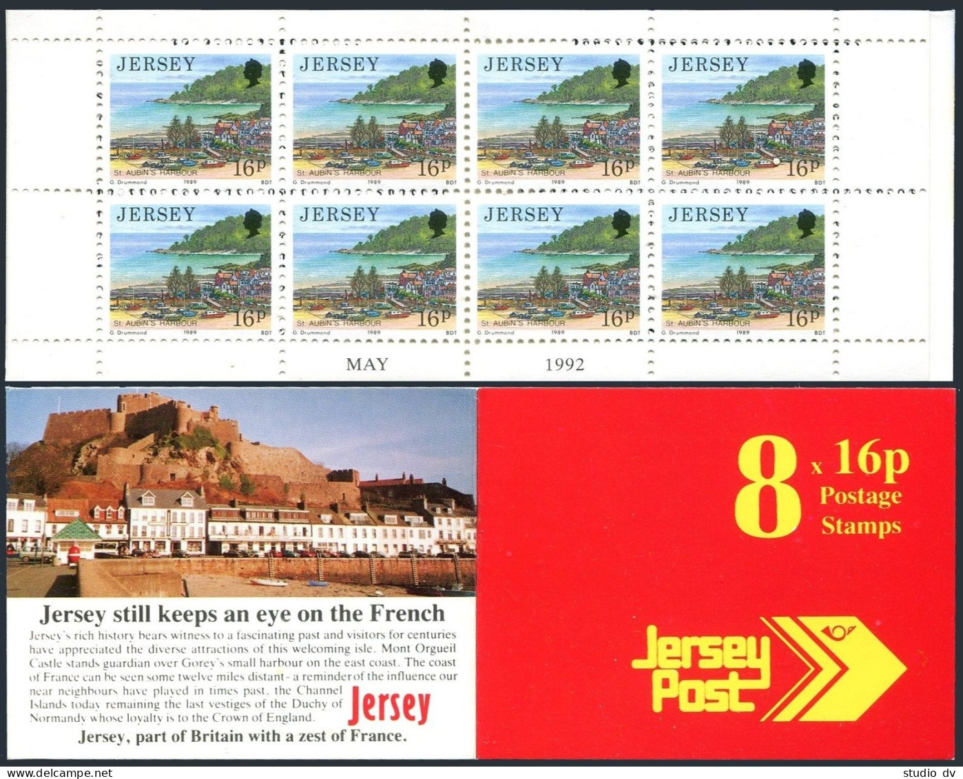 Jersey 489a Booklet,MNH.Michel 471 H-b-2. St Aubin's Harbor,1990. - Jersey